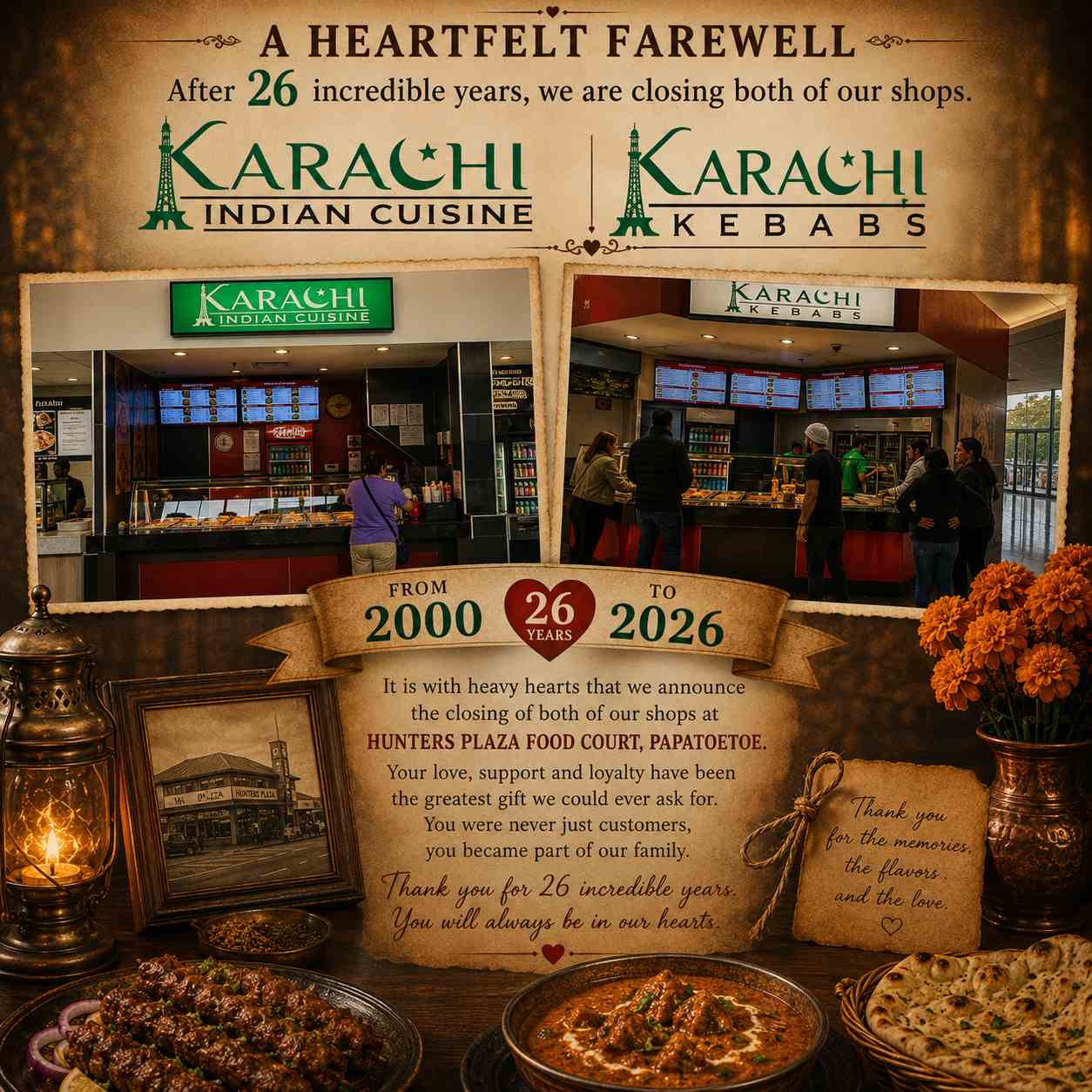 Karachi restaurant closing after 26 years at Hunters Plaza Papatoetoe Auckland